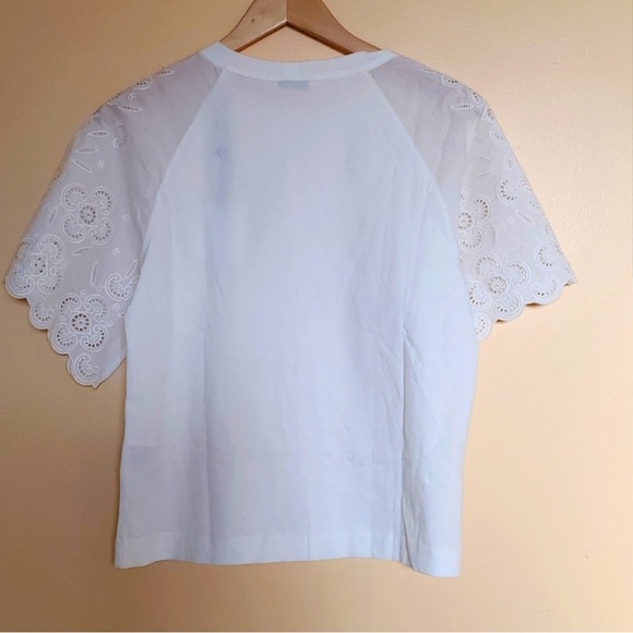 Sandro Paris white shirt with broderie anglaise wide sleeves - Picture 2 of 8